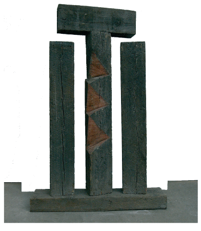 Schmiedel, Wieland. Triumphkreuz-Die Krone. Holz-Bahnschwellen